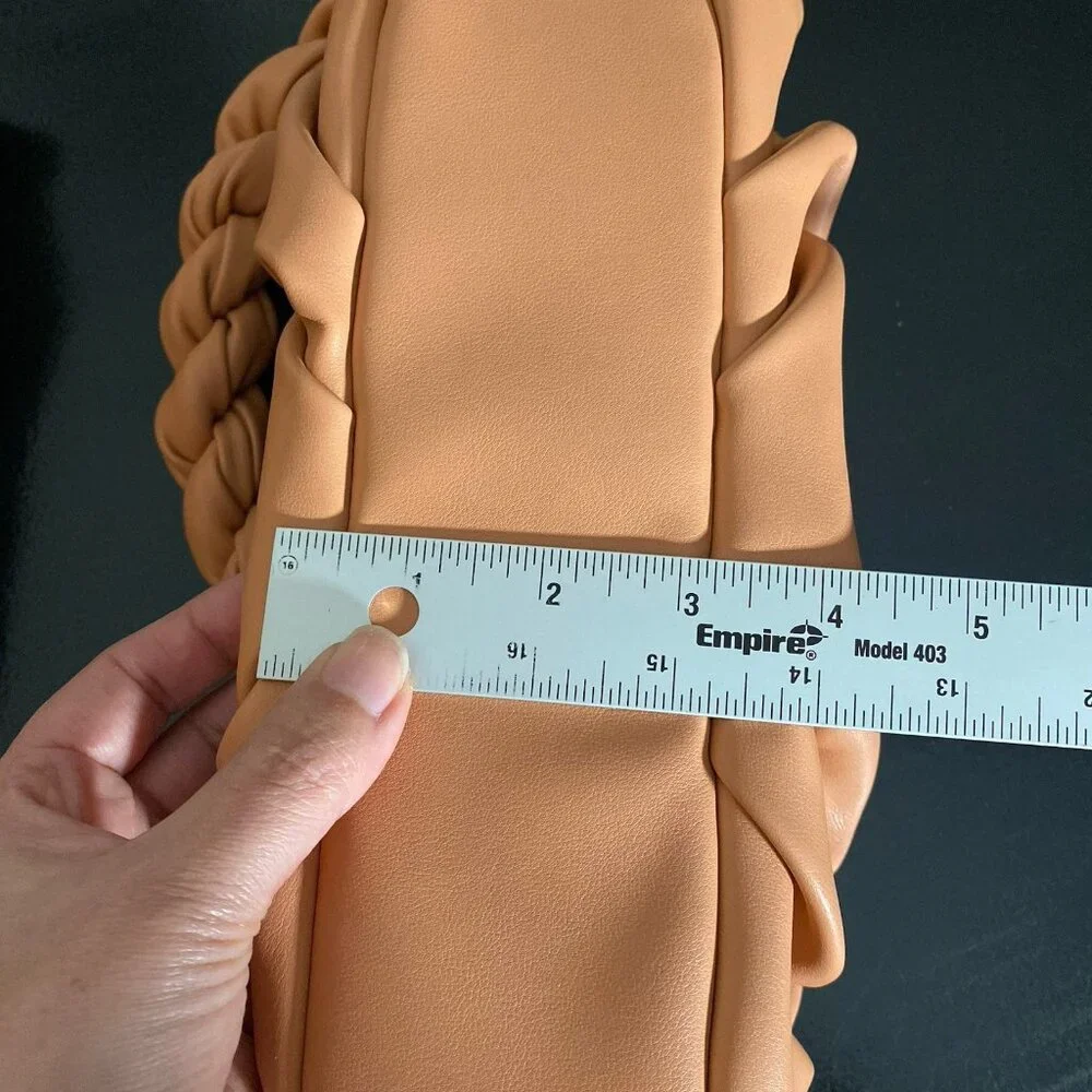 Mango Twisted Strap Baguette Bag Small Underarm Shoulder Bag Zipper Closure - Picture 14 of 14